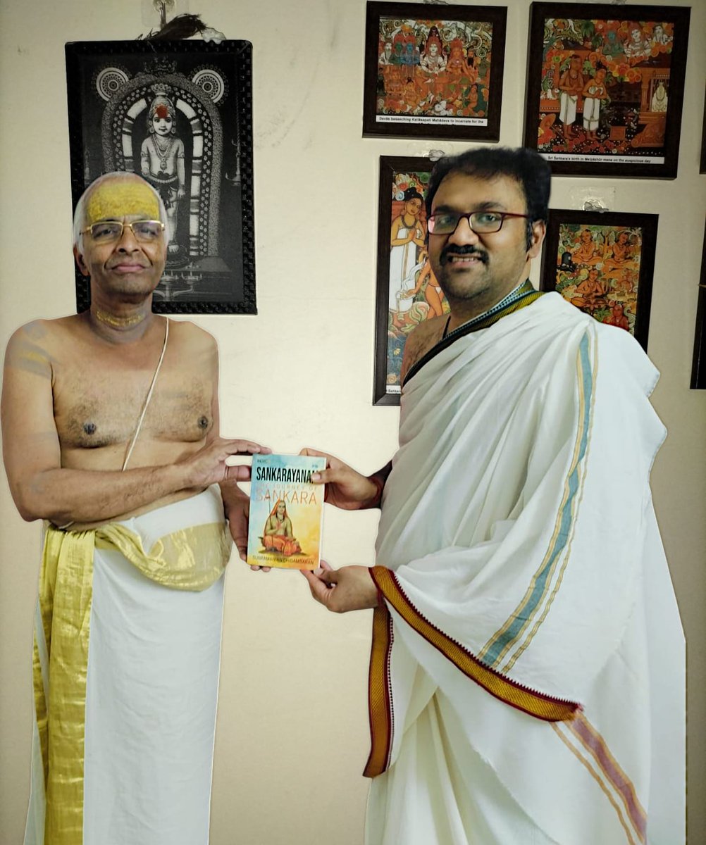 SubramanianC3's tweet photo. It was a blessed opportunity, by the grace of Guruvayurappan and Acharya, to meet the Tantri of Guruvayur temple (and several others) Brahmasri Chennas Dineshan Namboodiripad, and present a copy of my book Sankarayanam. (Contd in comments)
@BluOneInk
@dimplekaul_in
@IndicaOrg https://t.co/CxSIlkApB7