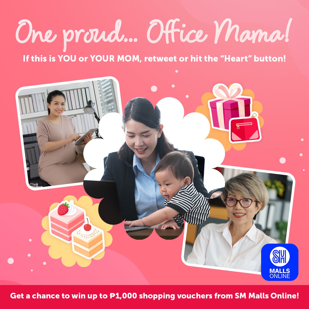 _SMMallsOnline_'s tweet photo. GIVEAWAY ALERT 📢❗🚨
Know an 𝓞𝓕𝓕𝓘𝓒𝓔 𝓜𝓞𝓜? Now's the perfect time to 𝓕𝓛𝓔𝓧! 💗

For a chance to win #SMMallsOnline shopping credits, 𝓗𝓘𝓣  the heart button and 𝓡𝓔𝓣𝓦𝓔𝓔𝓣 this post!

Click here to download the SMO app: https://t.co/ca4KXIHsTi https://t.co/ZPtJgrMx56