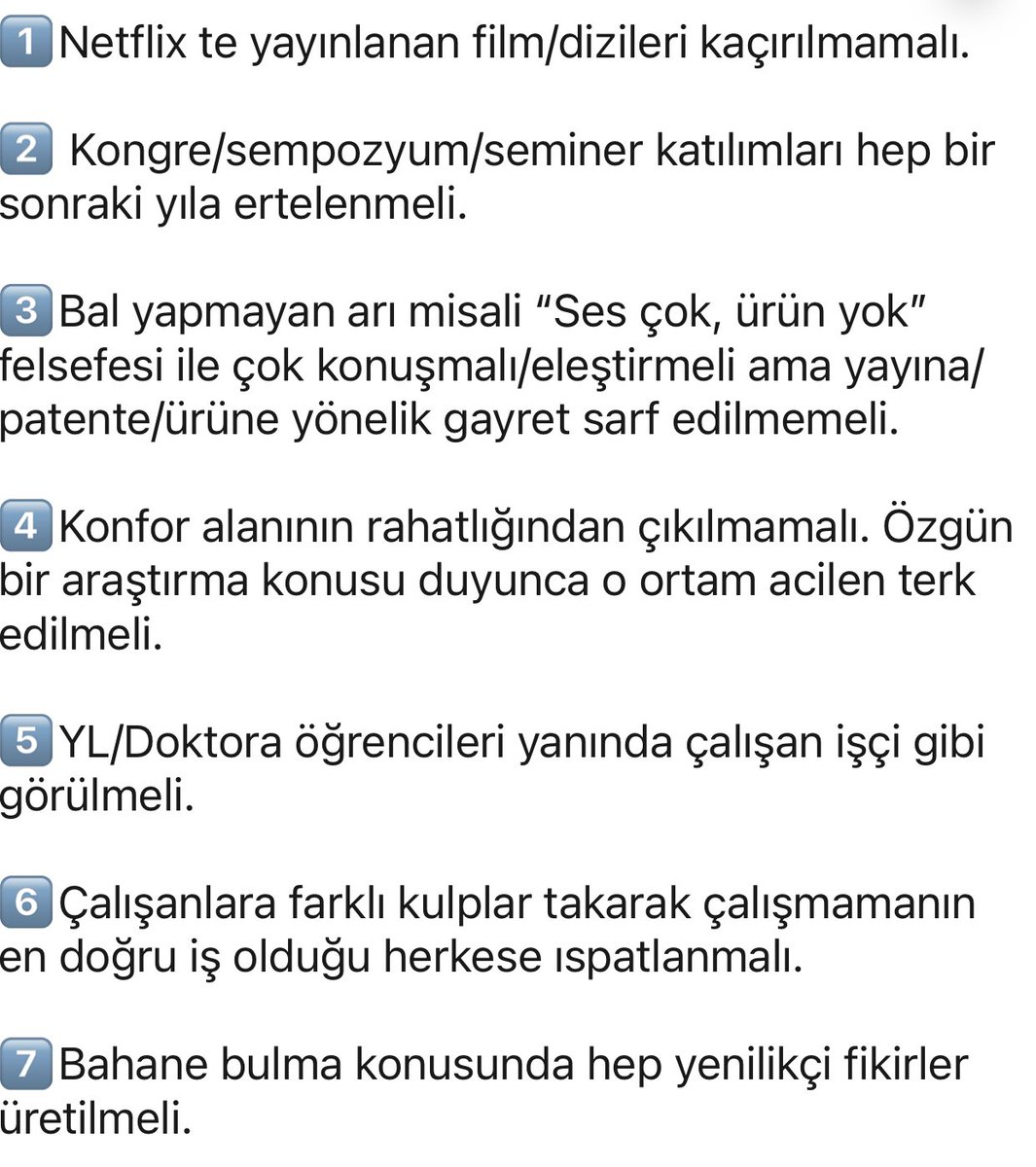 SezginBakirdere's tweet photo. Kötü bir akademik kariyer için yapılacaklar listesi; https://t.co/L4D2mpoIwv