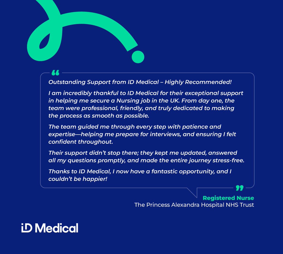 It’s always amazing to hear feedback from our incredible Healthcare Professionals. Here at ID Medical, we’re by your side every step of the way. 
Discover our full range of opportunities: hubs.la/Q03kNCpx0

#NHS #NHSCareers #HealthcareJobs #Nursing #Doctors #IDMedical