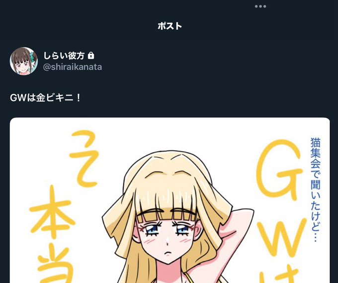 水着ですが一応鍵の方へ
金ビキニユキ@shiraikanata
にUPしました😆(まぁpixivでもみれます)
成人済みってわかる方ならすぐ許可だしますので🙏 