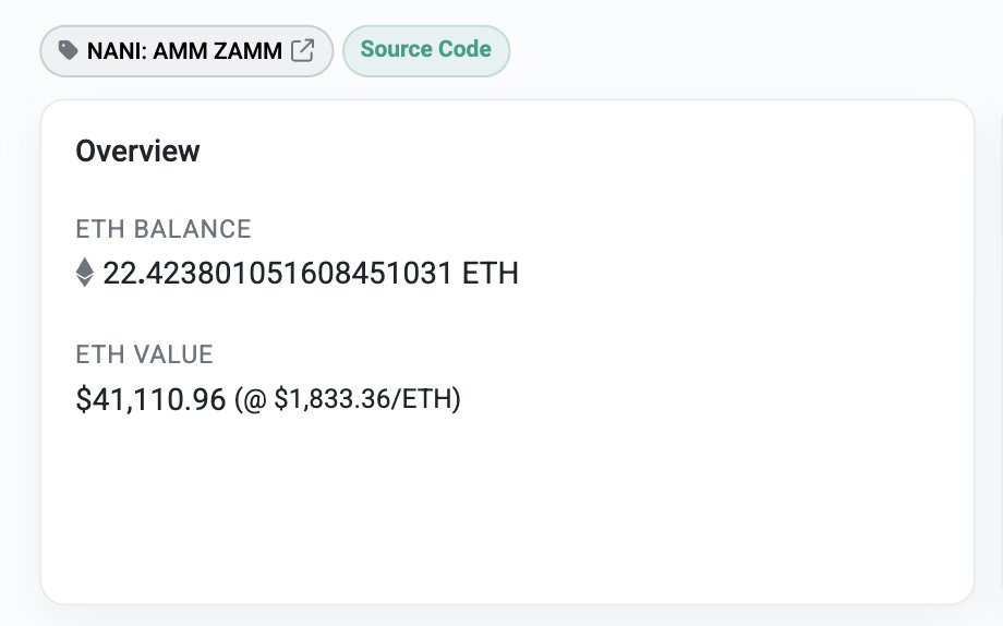 1 week later. People want an L1 optimized exchange.
When 100 ETH?