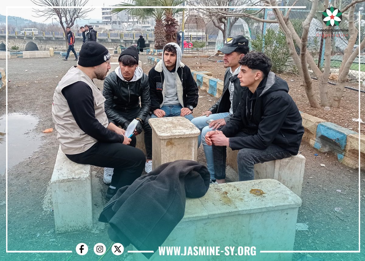 FreedomJasmine's tweet photo. #Freedom_Jasmine, in cooperation with Jisr al-Shughur, is conducting awareness sessions for adolescents, aiming to enhance their knowledge about socialization. https://t.co/IWzvweNsFk