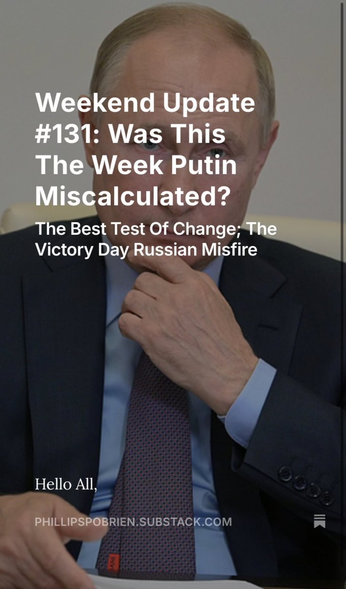Hello All, just sent out my free weekend update. Was this the week that Putin made a major miscalculation? Trump offered him practically everything Putin could have wanted, and the Russian dictator turned it down. It was foolish.