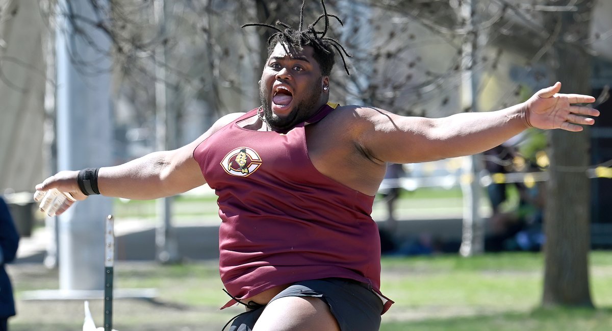 Men's Track &amp; Field's 1st home meet since 2019 turned into another episode of Mr. Cooper’s World. Cooper Folkestad⬇️ broke his own head-shaking school record in the shot put &amp; was 1 of 13 Cobbers to post event wins at the Cobber Open.

𝗥𝗘𝗖𝗔𝗣---&gt; tinyurl.com/2zk3scfx