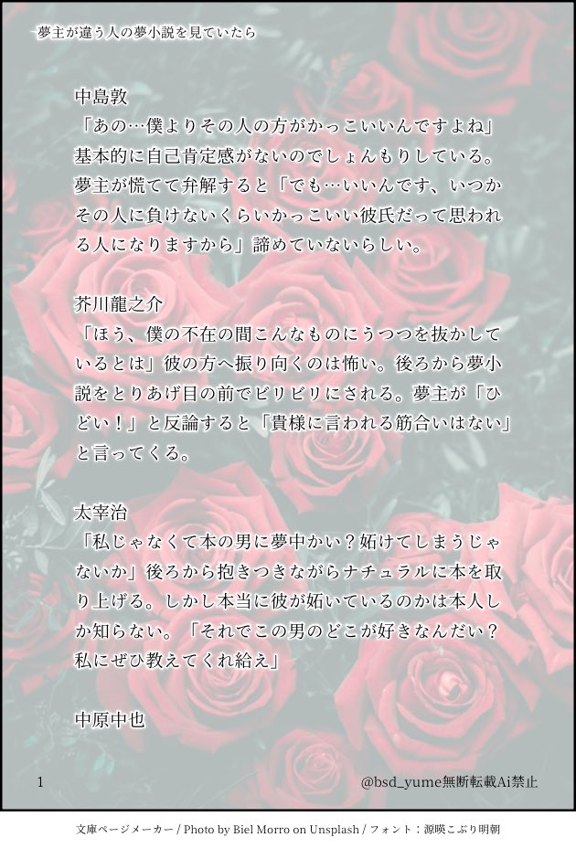 文ストプラス #bnstプラス 夢主が違う人の夢小説を見ていたら(一部不穏