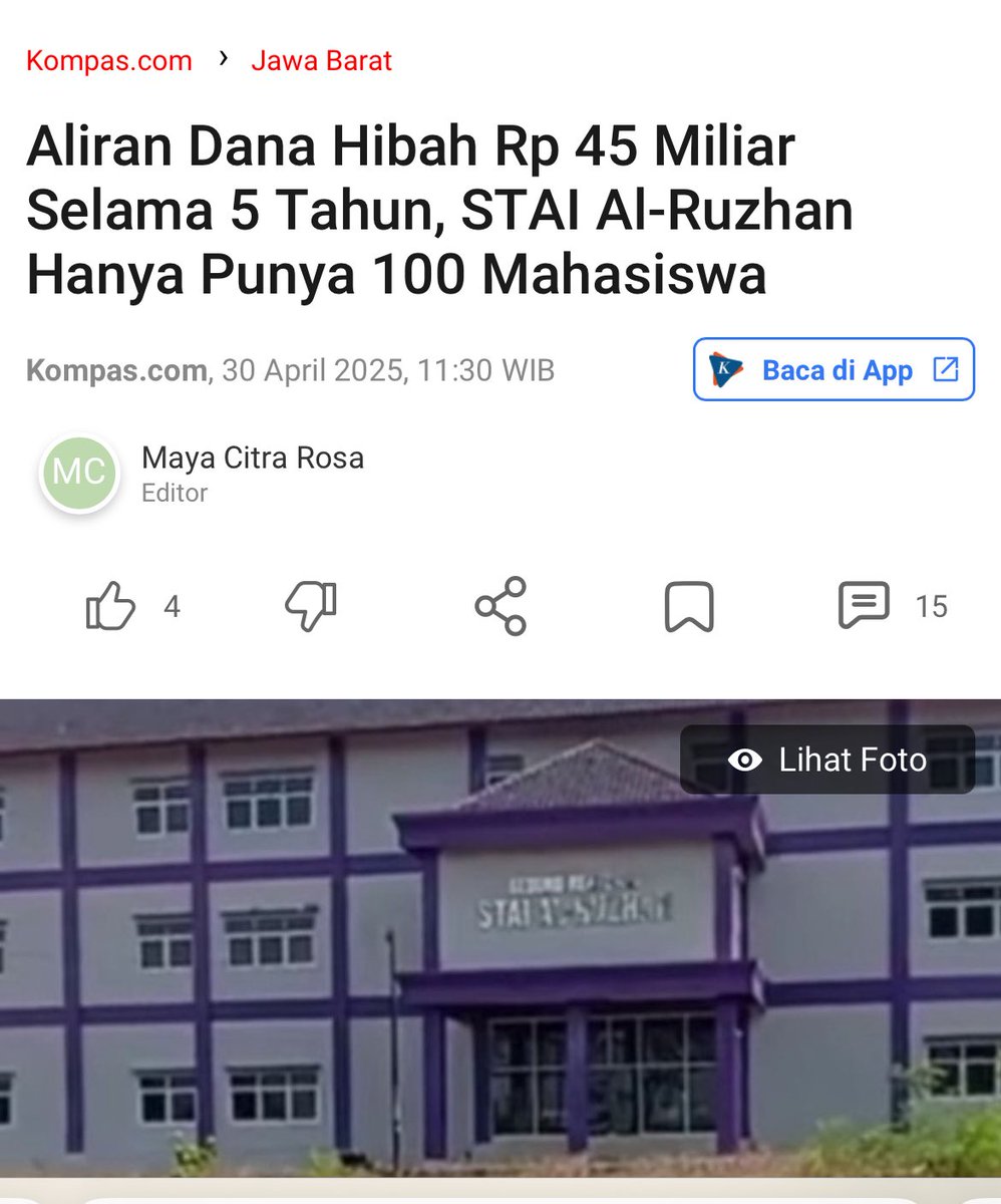 MichaelNababani's tweet photo. Sekedar baca2, penerima dana hibah 45 M, Eks Wagub Jabar Uu Ruzhanul Ulum https://t.co/a2CEGpDPBY 

https://t.co/3WMY5pQdvL https://t.co/z7gqOHtDB7