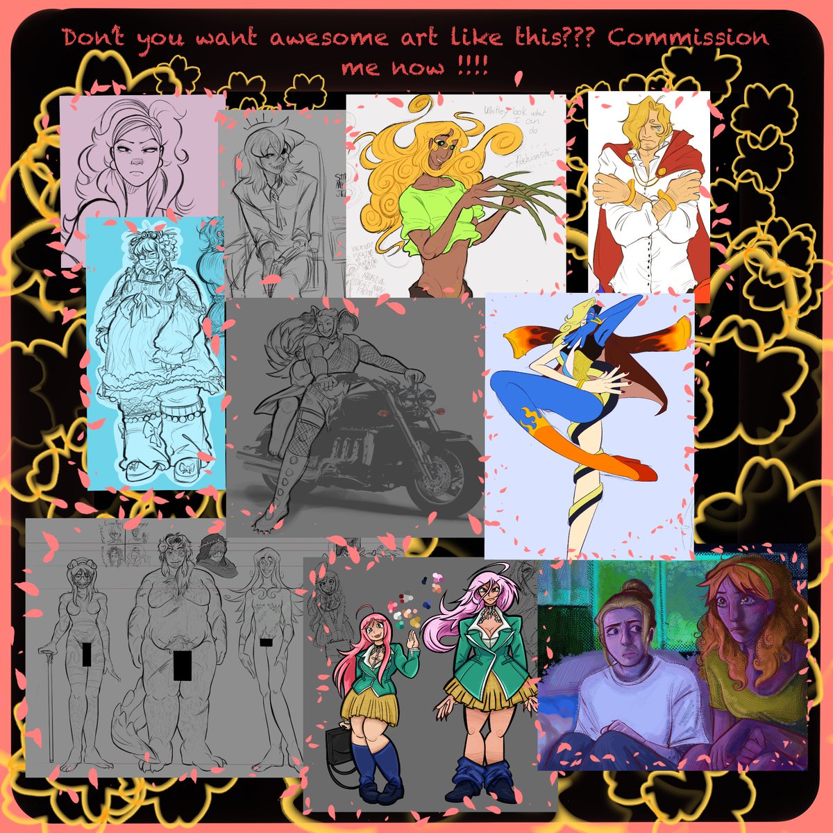 Please share if you can!!!
I’m opening commissions to help support myself !

ko-fi.com/nomosopha