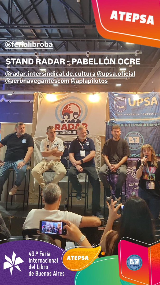 Participamos de la 49ª Feria Internacional del Libro 📚 
Junto a los compañer@s de <a href="/UPSA_Oficial/">UPSA</a> <a href="/aplapilotos/">APLA</a> <a href="/Aeronavegantes/">Aeronavegantes</a> 

#Atepsa #FeriaDelLibro