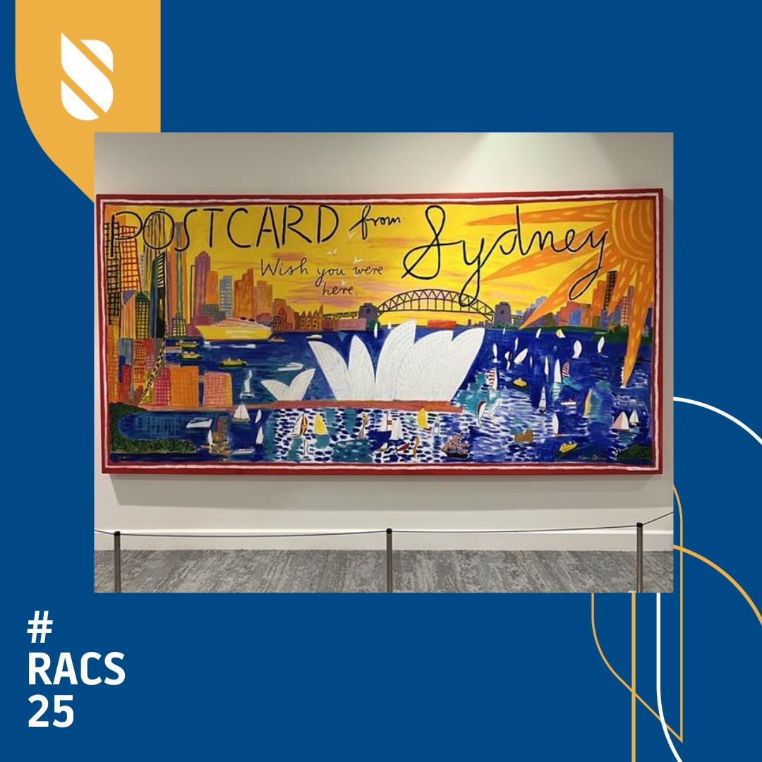RACSurgeons's tweet image. For those who couldn’t make it to the RACS ASC this weekend (3-6 May), we’re sharing a little piece of the experience. This stunning Ken Done painting, Postcard from Sydney, is hanging in the International Convention Centre. We wish you were here.
#RACS25