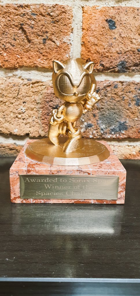 That time I awarded <a href="/SoraxSpace/">Sorax Space</a> a Sonic trophy for winning my Spacies Challenge.