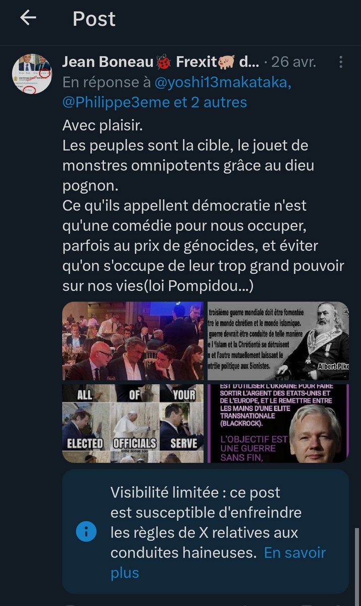 Jean Boneau🐞 Frexit🐖 débloqué après 7 jours tweet media