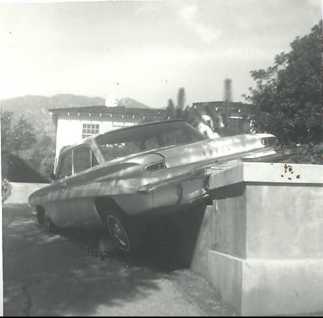 Photographic evidence of my first attempt to back a car down a driveway when I was 2 1/2 years old. My parents were not impressed. #DavesCarIDService