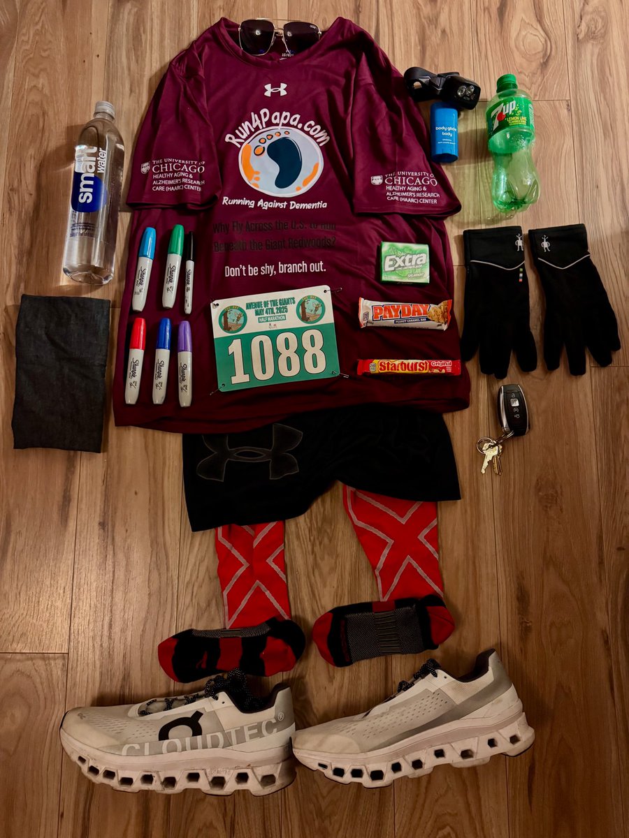 run4papa's tweet image. The redwoods don’t speak.
They stand.
So will we.
Tomorrow, we run not for noise, but for meaning.
Flat R4P is ready.
This is our why. ➡️  giving.uchicago.edu/goto/run4papa 

#avenueofthegiants 
#50halfmarathon50states #RunningAgainstDementia #redwoods #state41 #PPA #endalz 
@haarc_center