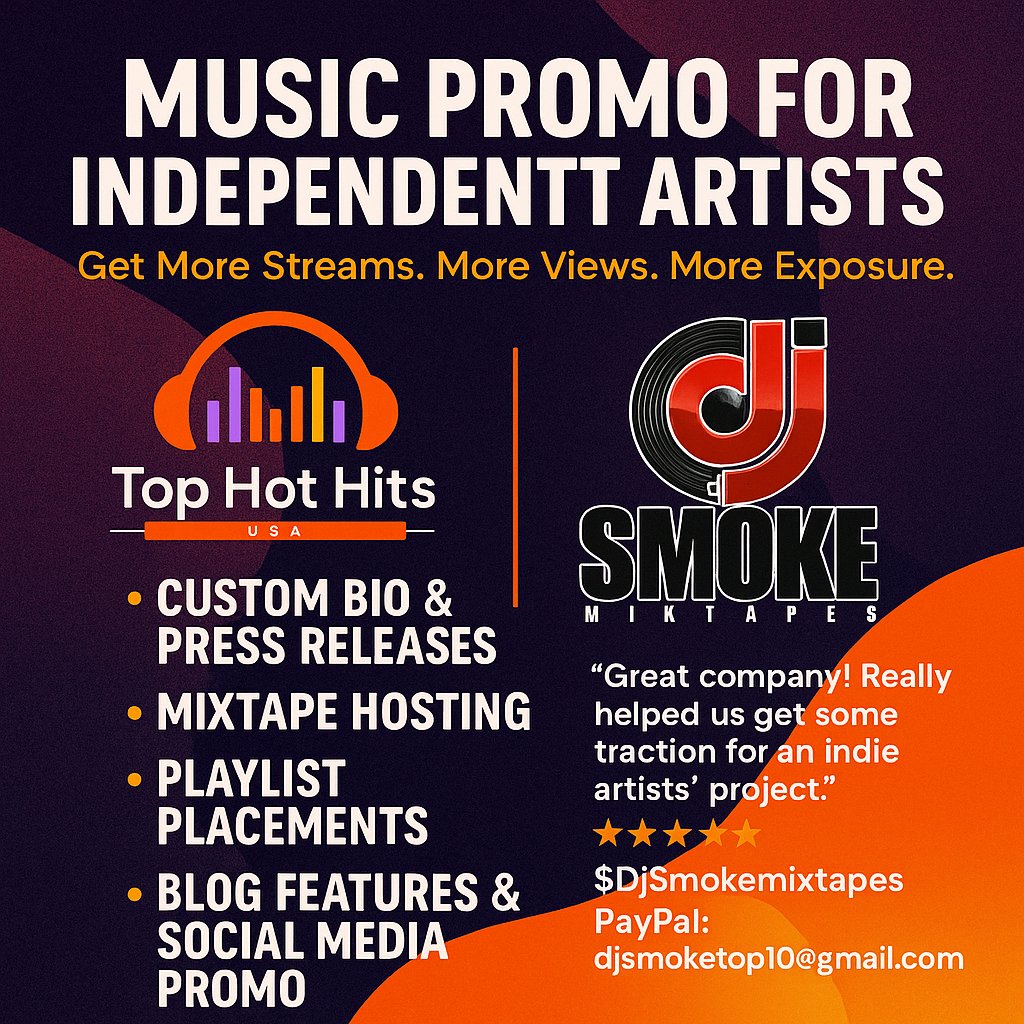 @DjSmokeMixtapes π§ Mixtape Hosting πΆ Submissions (@djsmokemixtapes) on Twitter photo π₯ Artists! DJ Smoke is giving away FREE promo if you support the movement.
β
Follow all socials
β
Stream 2 mixtapes & 2 playlists
β
Like/comment/share 3 posts
β
Send support videos w/proof
π² DM to claim: blog post, IG/Twitter story & more!
<a href="/TopHotHitsUSA/">TopHotHitsUSA | Submit Your Music</a> #DjSmokeMixtapes π₯ Artists! DJ Smoke is giving away FREE promo if you support the movement.
β
Follow all socials
β
Stream 2 mixtapes & 2 playlists
β
Like/comment/share 3 posts
β
Send support videos w/proof
π² DM to claim: blog post, IG/Twitter story & more!
<a href="/TopHotHitsUSA/">TopHotHitsUSA | Submit Your Music</a> #DjSmokeMixtapes