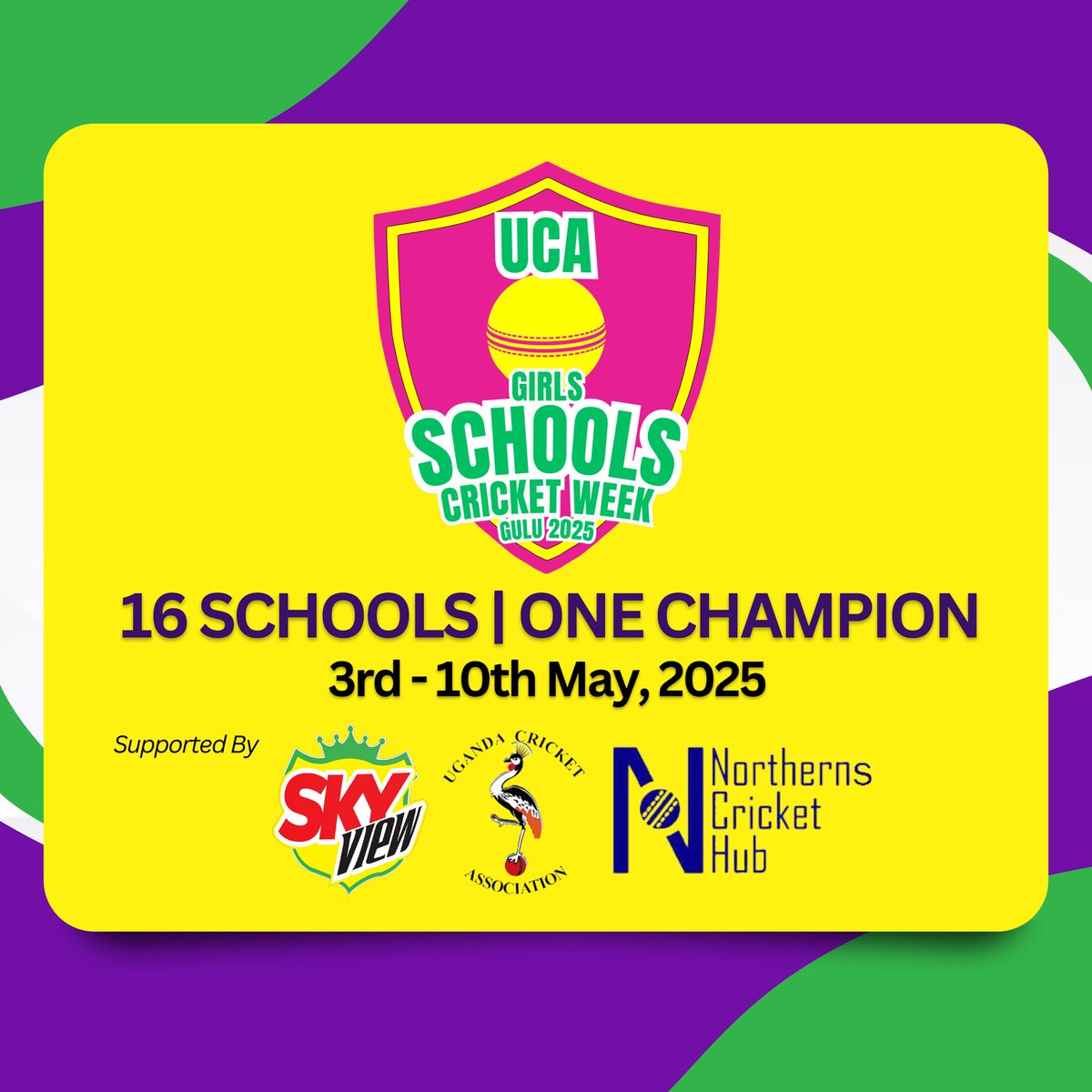 16 schools, 1 champion! 

The #SkyViewGSCW25 kicks off today in Gulu. 

#LycaConnectsCricket