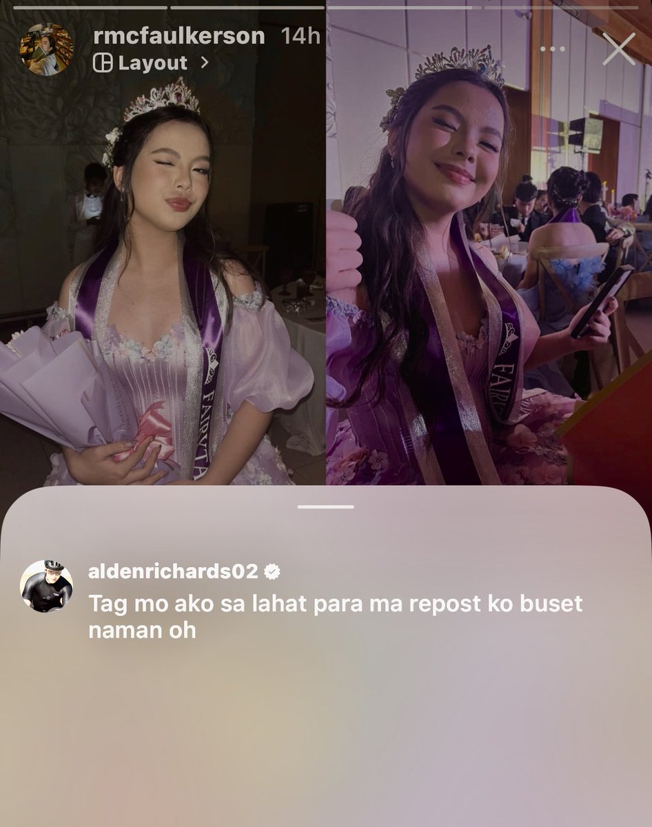Yes25th1's tweet image. Ayun na nga nai-repost din ng kuya Alden nya si bebe Angel 
#PromQueen so pretty😍

Thanks RmcFaulkerson, lam mo na a tag is the key sa mga ganap😄 
#ALDENRichards @aldenrichards02