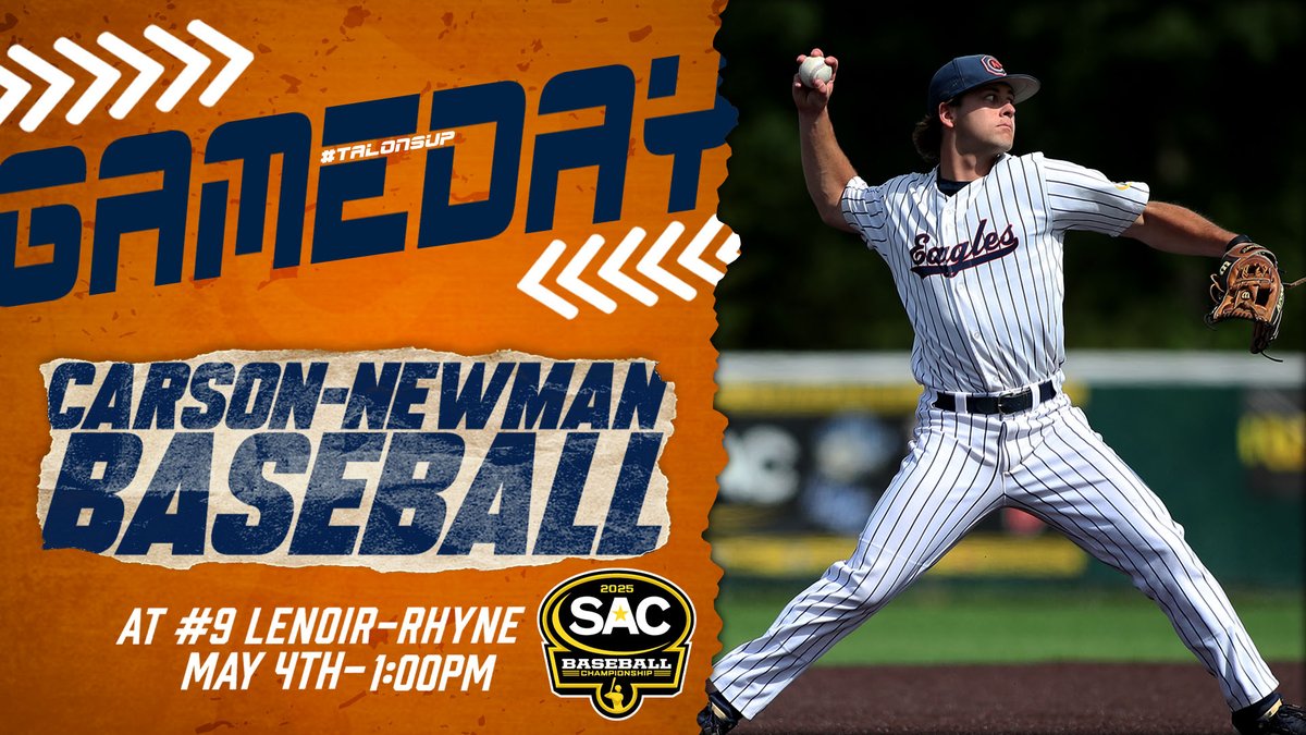 Carson-Newman Athletics (@cn_eagles) on Twitter photo Goin for two wins against the Bears <a href="/CNBaseball/">Carson-Newman Baseball</a>
🦅🆚🐻
🕐1:00 pm
📍Hickory, N.C. (Durham Field)
📱cneagles.com/live
📈lrbears.com/sidearmstats/b… Goin for two wins against the Bears <a href="/CNBaseball/">Carson-Newman Baseball</a>
🦅🆚🐻
🕐1:00 pm
📍Hickory, N.C. (Durham Field)
📱cneagles.com/live
📈lrbears.com/sidearmstats/b…