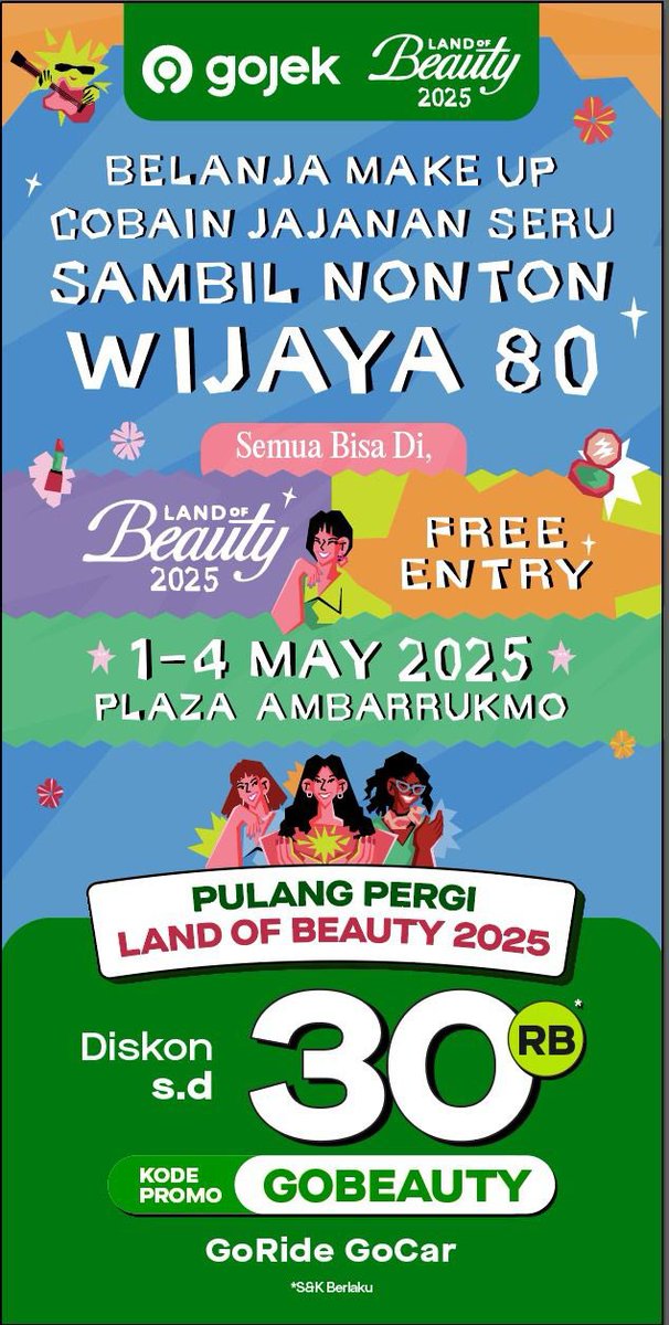 Akhirnya bisa dateng ke event Land of Beauty kemarin!😆Well perjalanan aku kemarin sangat enjoy karena kemarin aku pakai Gojek🤭. Kemarin aku pakai GOBEAUTY dan ternyata bisa dapetin Diskon GoRide atau GoCar s.d 30RB, jujur seneng banget sihhh omgggg🤩‼️🚘
Thank you LoB &amp; Gojek✨