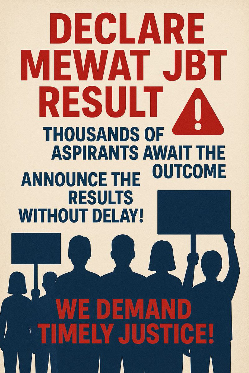 Jaat_301's tweet photo. #declare_mewat_jbt_result 

श्रीमान @advhimmatsingh जी,,

हरियाणा में 12 साल बाद आयी jbt भर्ती के रिजल्ट का हज़ारो युवा बेसब्री से इंतज़ार में है मान्यवर कृपा करके जल्द से जल्द रिजल्ट जारी करे ,सभी भावी अध्यापक आपके आभारी रहेंगे ।1🙏

@NayabSainiBJP 
@cmohry https://t.co/ZIxsibPYew