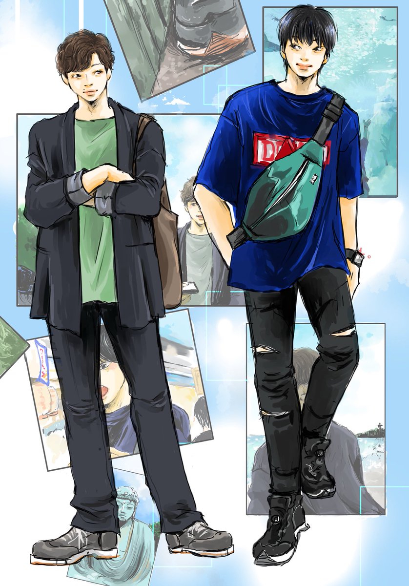 「よんよんのかまくらプチ旅行(再掲載)よんよんがかまくら旅行してるときにうしおくん」|カモナ🦆のイラスト