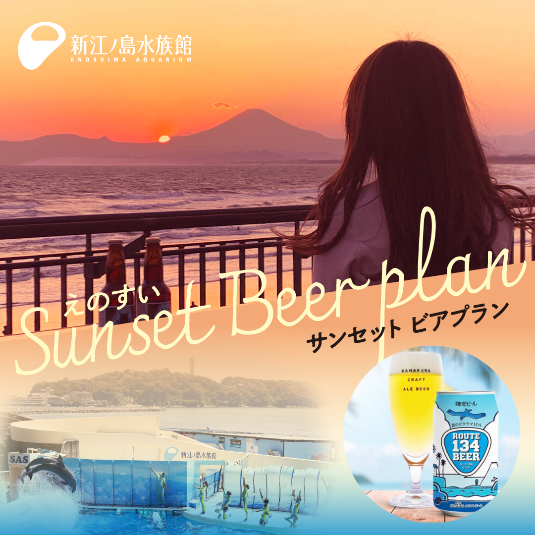 きょう江の島の日没は18時30分ごろ。当館の閉館は19時です🌇 15時以降