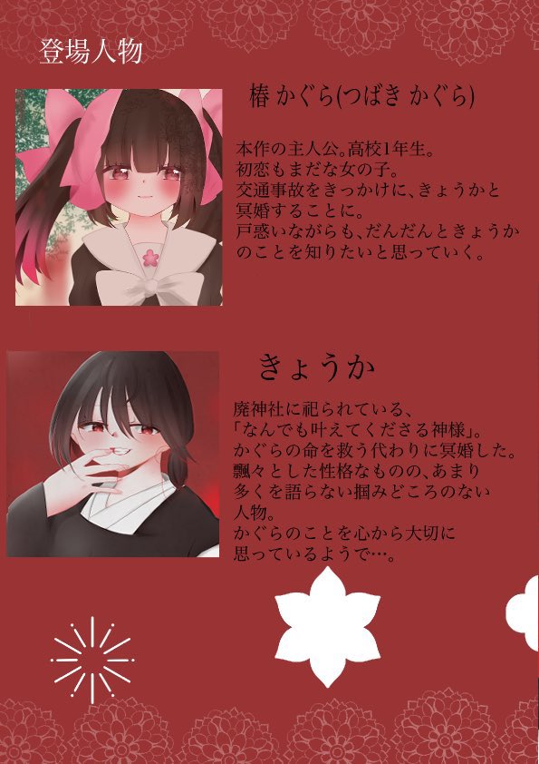 imaoke1560's tweet photo. 創作まとめ
⛩️#彼方のあなたと結ぶ恋
「彼恋(かれこい)」って呼んでください🌸 https://t.co/PfZ20uunmr