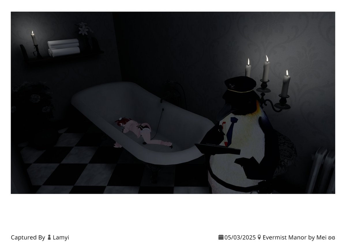 MaInJoe_1203's tweet photo. 20250503_🐧🚨😱🛁🕯️(📸@Lamyi_VRC ) https://t.co/On8XU5nHNt
