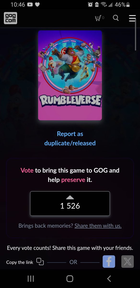 We're halfway there to 3000!
Thank you all for being amazing and spreading our cause as much possible! Stay strong and stay persistent and we'll get to 3000 in no time! ✊ Link to help vote to return Rumbleverse below vvv
gog.com/dreamlist/game…