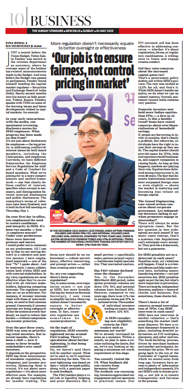 Dipak Mondal (@dipak_journo) on Twitter photo More regulations do not necessarily mean better and effective monitoring, says <a href="/SEBI_India/">SEBI_Awareness</a> chairman Tuhin Kanta Pandey in an interaction with Me and <a href="/BenKochuveedan/">Ben Kochuveedan</a>. Pandey says a few ‘egregious’ cases like #GensolEngineering do not point to systemic failures. He also denies that More regulations do not necessarily mean better and effective monitoring, says <a href="/SEBI_India/">SEBI_Awareness</a> chairman Tuhin Kanta Pandey in an interaction with Me and <a href="/BenKochuveedan/">Ben Kochuveedan</a>. Pandey says a few ‘egregious’ cases like #GensolEngineering do not point to systemic failures. He also denies that