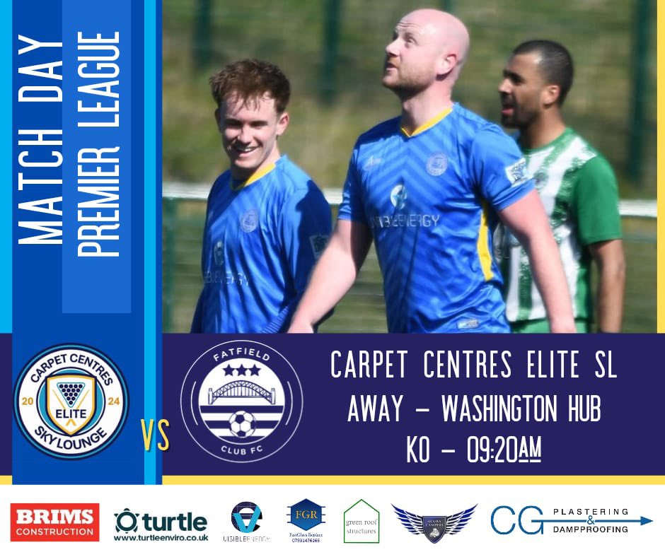Fatfield Club FC (@fatfieldclubfc) on Twitter photo Match day β½οΈ 
π Sunderland Sunday League Premier Division 
π Carpet Centres Sky Lounge Elite
ποΈ (A) Washington Football Hub 
π 9.20am Match day β½οΈ 
π Sunderland Sunday League Premier Division 
π Carpet Centres Sky Lounge Elite
ποΈ (A) Washington Football Hub 
π 9.20am