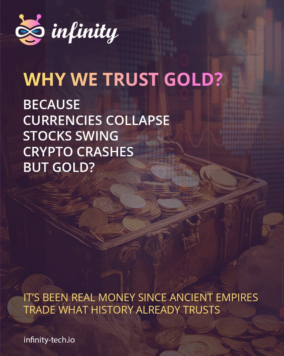 infinityaibot's tweet image. 🌟 When the world shakes, gold stands firm.
Trade the one asset that’s outlasted empires, crashes, and chaos.
💰 Because history doesn’t lie — it trusts gold.
#TrustInGold #InfinityTech #GoldTrading #SafeHavenAsset #WealthPreservation