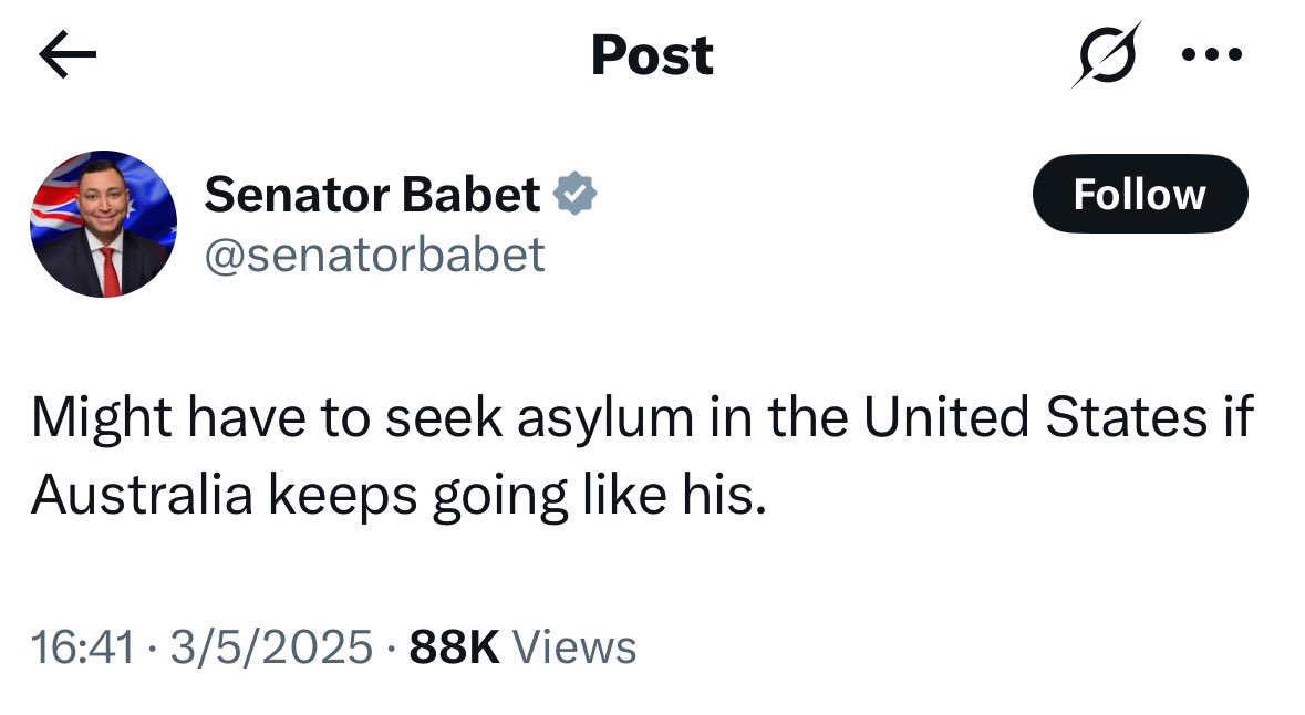 Nothing screams “man of the people” like a sitting senator threatening to seek asylum… in the country that his idol Trump made virtually asylum-proof

Plus, Babet’s criminal history pretty much guarantees he’d never be granted asylum in Trump’s America 😀