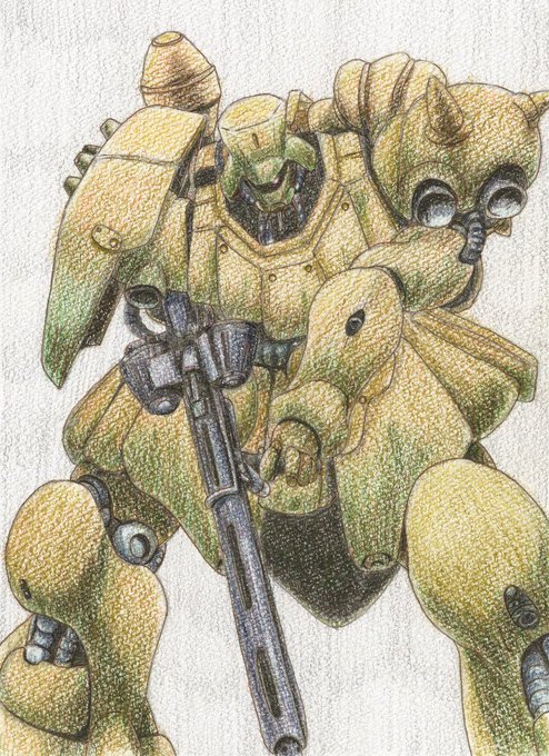 #みどりの日 
#過去絵 
温度差で風邪ひきそうな緑 ←どっちもガンダムだしええねん 