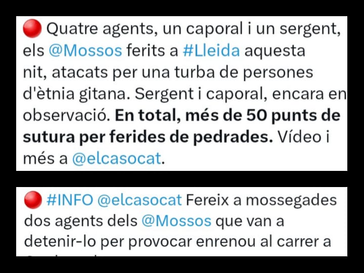 ◼️◼️◼️◼️ VERGONYA!

Ens solidaritzem amb els companys de <a href="/mossos/">Mossos</a>, que han estat abandonats pel <a href="/govern/">Govern de Catalunya</a> de <a href="/salvadorilla/">Salvador Illa Roca</a>.

Desitgem una bona recuperació als ferits i esperem que l'HC <a href="/nuriaparlon/">Parlon #apeudecarrer #interioriseguretatpública</a> prengui mesures extraordinàries i que el DGP #Trapero surti de la cova.

#Percepcions
