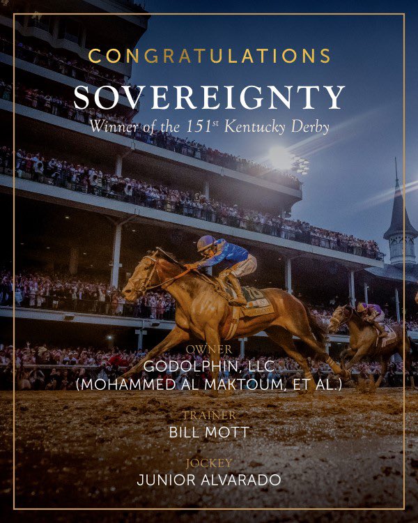 Jeff Hasselman (@jeffhasselman) on Twitter photo Thank you Sovereignty - That was fun
$$$ WPS Exacta, Trifecta, Superfecta, Oak-Derby Double $$$  ridersup.co/2025/05/2025-d…
#KentuckyDerby #Sovereignty Thank you Sovereignty - That was fun
$$$ WPS Exacta, Trifecta, Superfecta, Oak-Derby Double $$$  ridersup.co/2025/05/2025-d…
#KentuckyDerby #Sovereignty