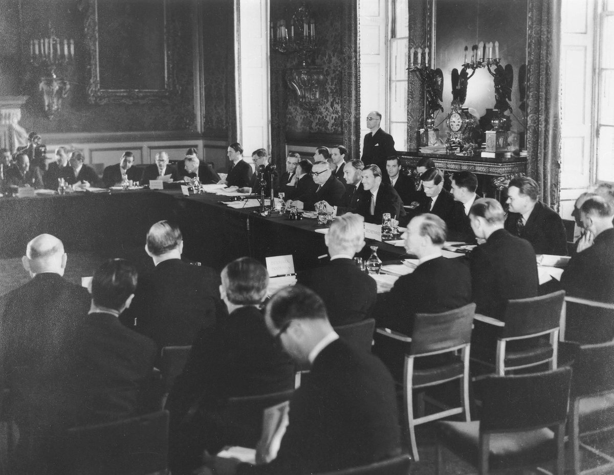 Throwback to May 1949.

Tomorrow, 76 years ago, the Treaty of London was signed by Belgium, Denmark, France, Ireland, Italy, Luxembourg, Netherlands, Norway, Sweden and the United Kingdom, founding the Council of Europe.