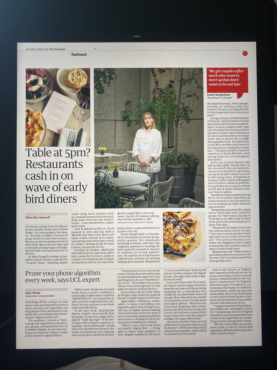 Intressant trend/fenomen som känns igen. ”Even east London hipsters are embracing toddler dining times.”