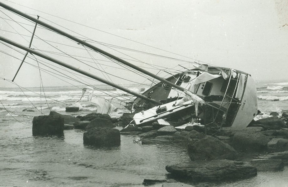 OTD 1972 Whitby Lifeboat 'RNLB Mary Ann Hepworth' under the command of Coxswain Bill Harland rescued the two crew of the Yacht 'Susie G' which ran ashore at   Saltwick Bay near Whitby in the hours of darkness. The Yacht became a total loss but the crew were saved.