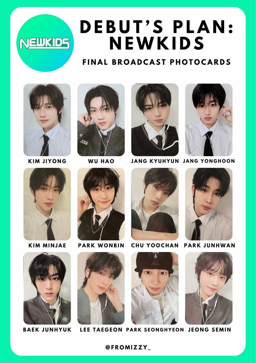 DEBUT'S PLAN: NEWKIDS FINAL BROADCAST PHOTOCARDS TEMPLATE #NewKids