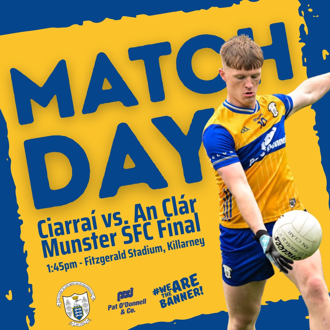 Clare Gaa (@gaaclare) on Twitter photo It’s Matchday !
Safe travels to our supporters .
Up the Banner ! 🟡🔵🟡💪
<a href="/MunsterGAA/">Munster GAA / Comhairle na Mumhan</a> #WeAreTheBanner It’s Matchday !
Safe travels to our supporters .
Up the Banner ! 🟡🔵🟡💪
<a href="/MunsterGAA/">Munster GAA / Comhairle na Mumhan</a> #WeAreTheBanner