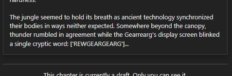 >working on an AI story writing tool
>type some gibberish in to test the connection
>deepseek works it into the story perfectly