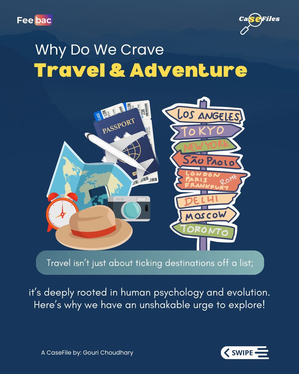 feebac_media's tweet image. 🌍✈️ CaseFile Drop | Why Do We Crave Travel &amp;amp; Adventure? 🏞️🚆
It’s not just about places—it’s about the urge to move, explore, and feel alive. 🌄🔥

This week on Feebac:
🔹 Science of wanderlust
🔹 Risk, thrill &amp;amp; identity
🔹 Why we chase the unknown

#FeebacCaseFile
(1/2)
