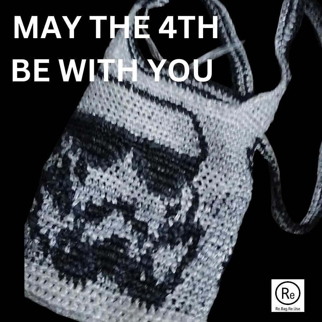 May the 4th Be With You… and Your Shopping Bag!
Join the ReBagReUse Rebels crocheting a cleaner, greener galaxy—one upcycled bag at a time.
Choose the bag side.

#MayThe4thBeWithYou #ReBagReUse #CrochetingChange