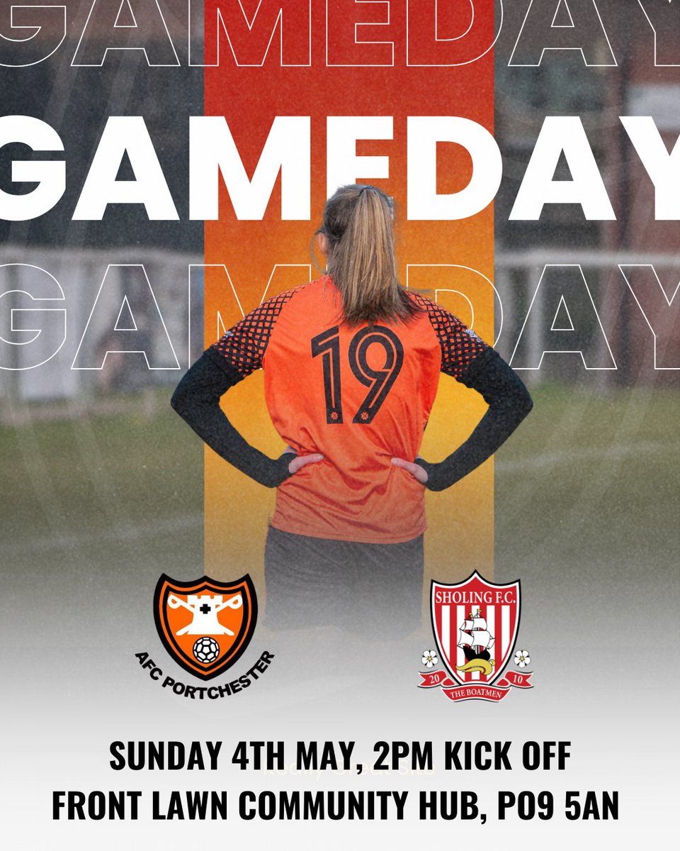 It’s Gameday and it’s a BIG one. 

⚽ Reserves are in the PDFA Trophy Final vs Stubbington!
🕑 2PM KO
📍Baffin Milton Rovers FC (PO3 5LY) 
💷 £5 entry 

🔥 First Team with their last game of the season vs Sholing
🕑 2PM KO 
📍Front Lawn, PO9 5AN
Let’s end the season on a high! 🍊