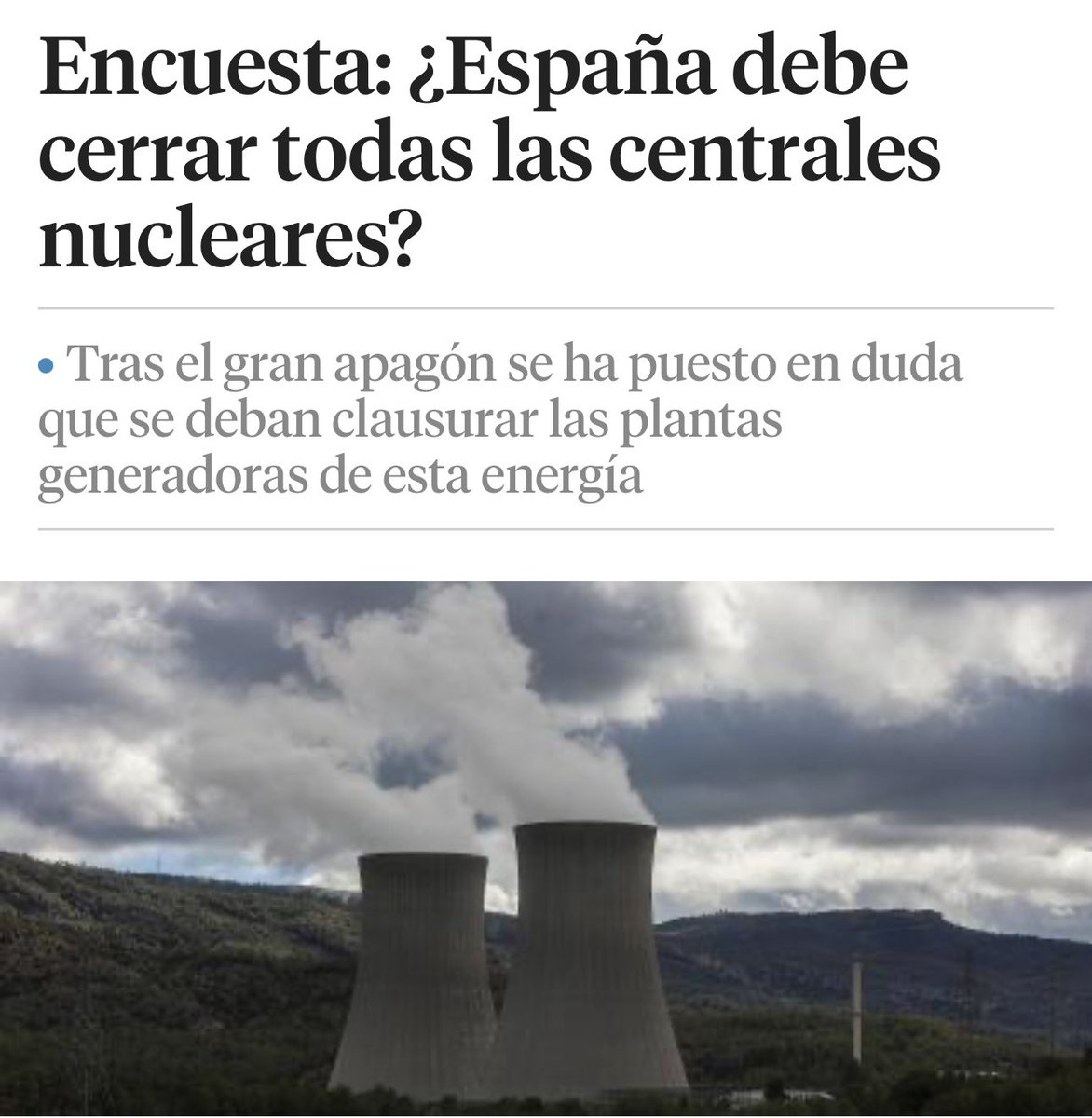 OperadorNuclear's tweet image. Encuesta en @LaVanguardia
Cada voto es importante para evitar el cierre de las centrales nucleares.
lavanguardia.com/participacion/…