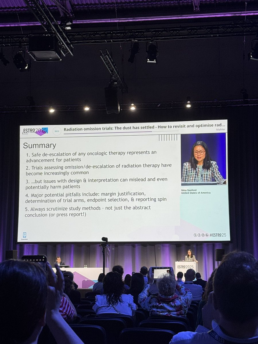 Ioschici Malina (@malina_ioschici) on Twitter photo Great to hear from <a href="/NiuSanford/">Dr. Nina Niu Sanford</a> #ESTRO2025 on radiation omission trials - appropriate end-points, common pitfalls, but also the negative press that radiation tends to get Great to hear from <a href="/NiuSanford/">Dr. Nina Niu Sanford</a> #ESTRO2025 on radiation omission trials - appropriate end-points, common pitfalls, but also the negative press that radiation tends to get