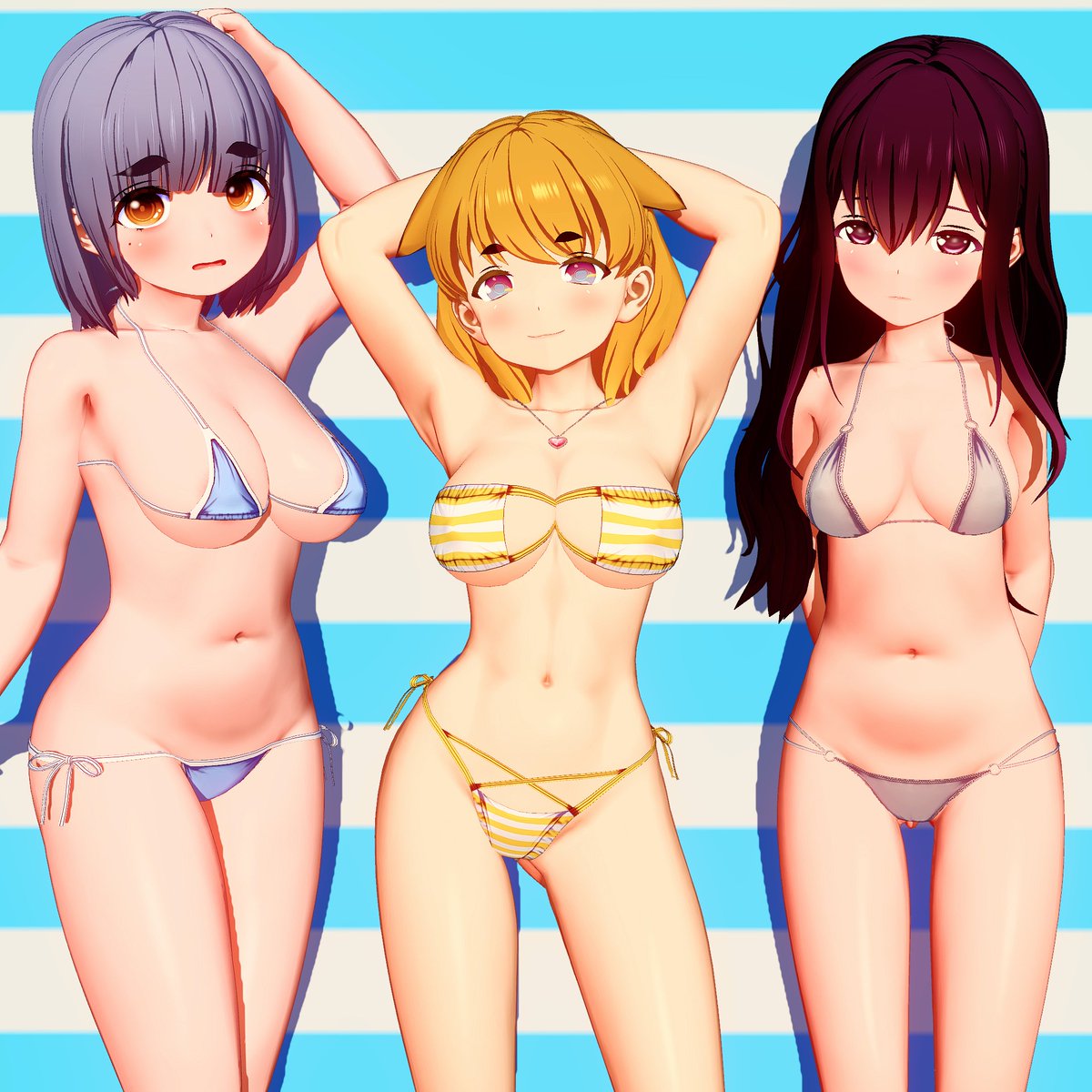 最近少し熱くなり過ぎたので競馬はしばらくお休みしたいと思っています。
今日はちょっと際どい水着を着て恥ずかしがっているととこちゃんと小夜ちゃん、なぜか自信満々のキャロちゃんを貼っておきます。
#サマすく #ILLGAMES