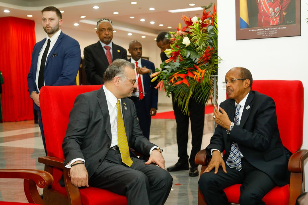 African Union (@_africanunion) on Twitter photo The Chairperson of the African Union Commission, H.E. <a href="/ymahmoudali/">Mahmoud Ali youssouf</a>, met this morning in Libreville with H.E. Massad Boulos, Senior Adviser for Africa to President Trump, on the margins of the inauguration of President Brice Oligui Nguema of the Republic of Gabon. Their The Chairperson of the African Union Commission, H.E. <a href="/ymahmoudali/">Mahmoud Ali youssouf</a>, met this morning in Libreville with H.E. Massad Boulos, Senior Adviser for Africa to President Trump, on the margins of the inauguration of President Brice Oligui Nguema of the Republic of Gabon. Their