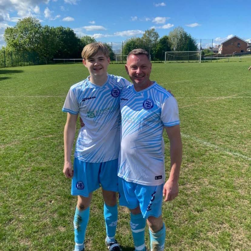 Gaz Peel &amp; Dec Peel - this man does a lot for our club and has picked up pretty much every winners trophy you can with our u18 team but I know yesterday will have been his greatest achievement getting to share the field in a competitive game with his son . 
God bless the Peels💙